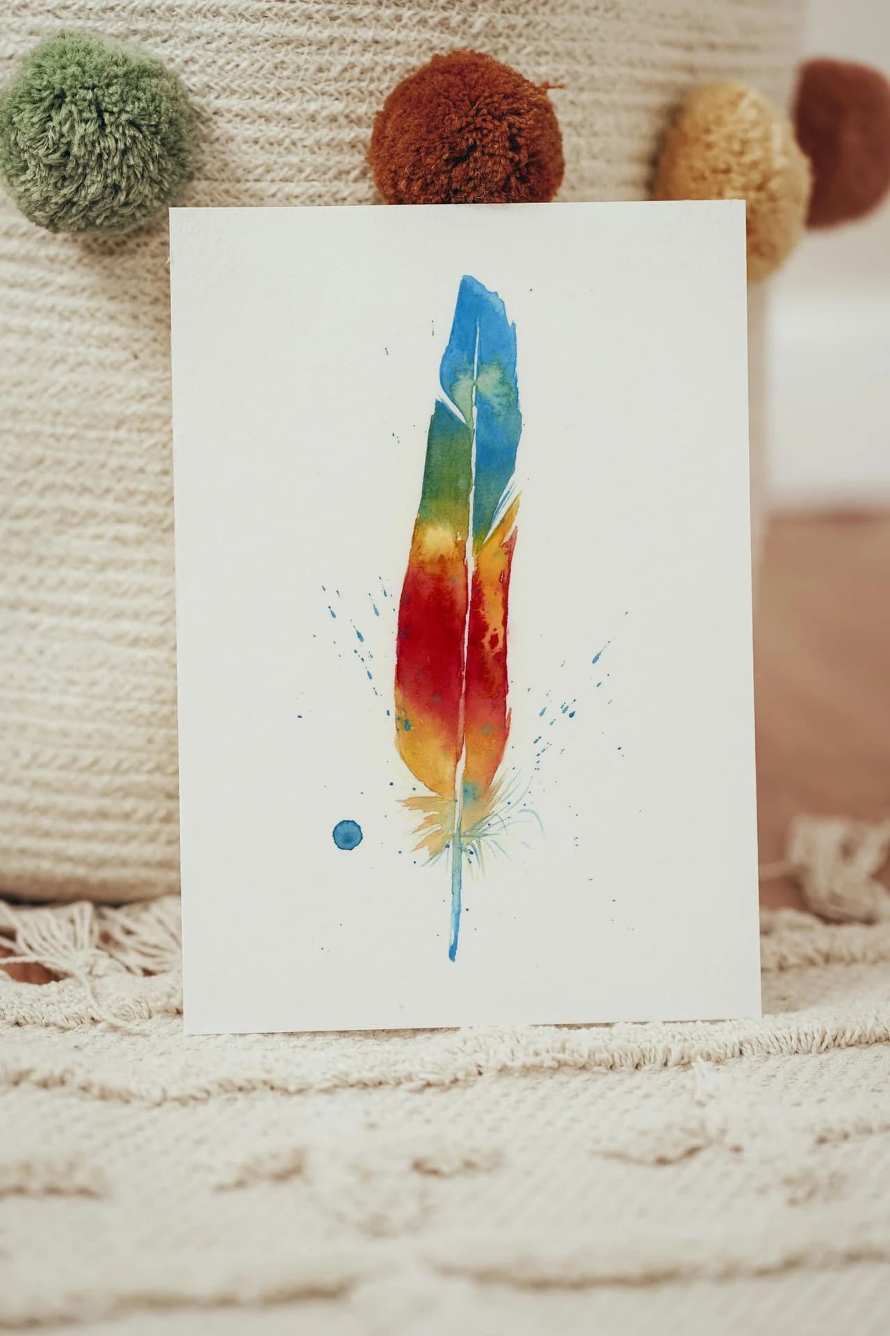 Macaw shown in a room setting
