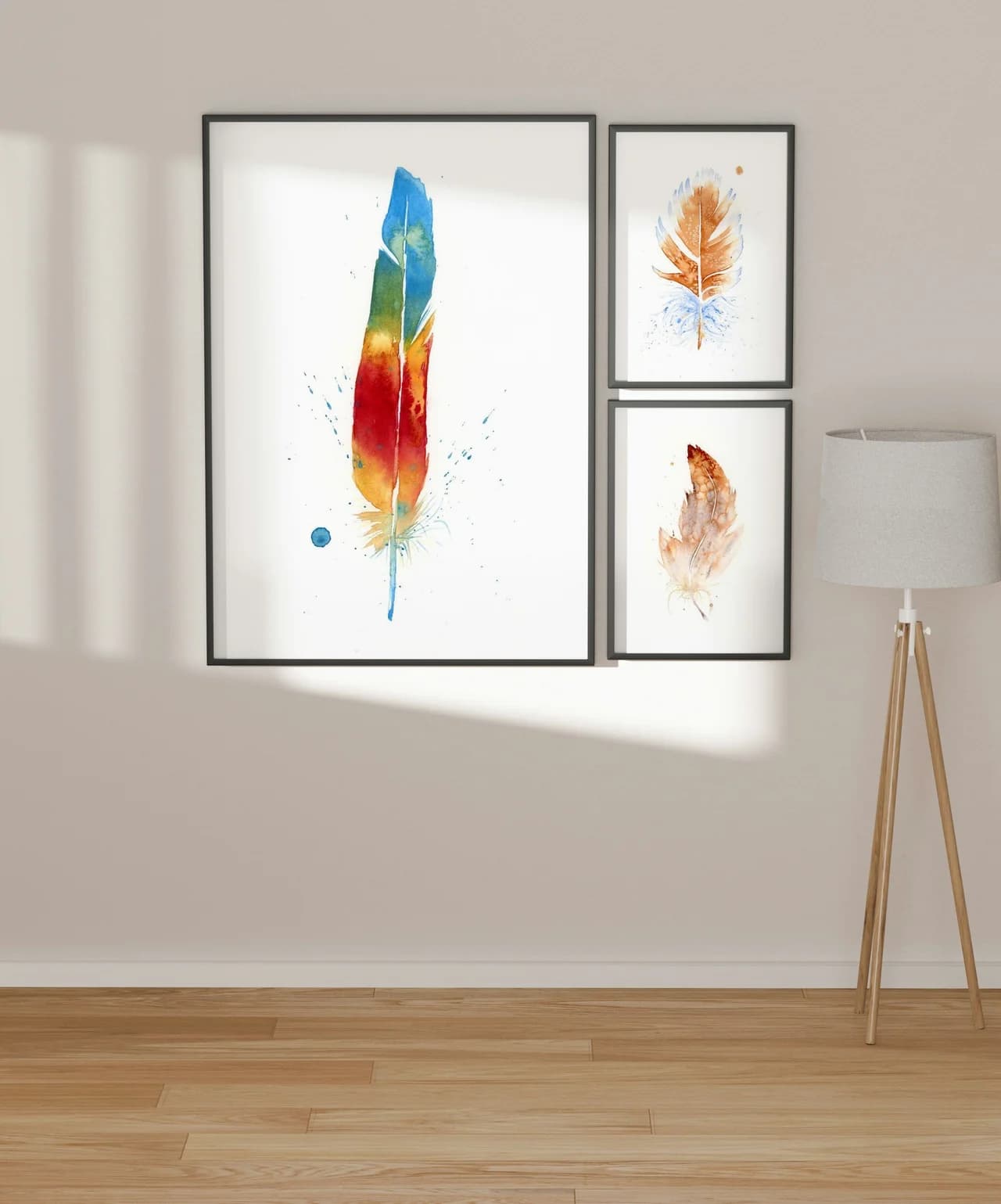 Macaw shown in a room setting
