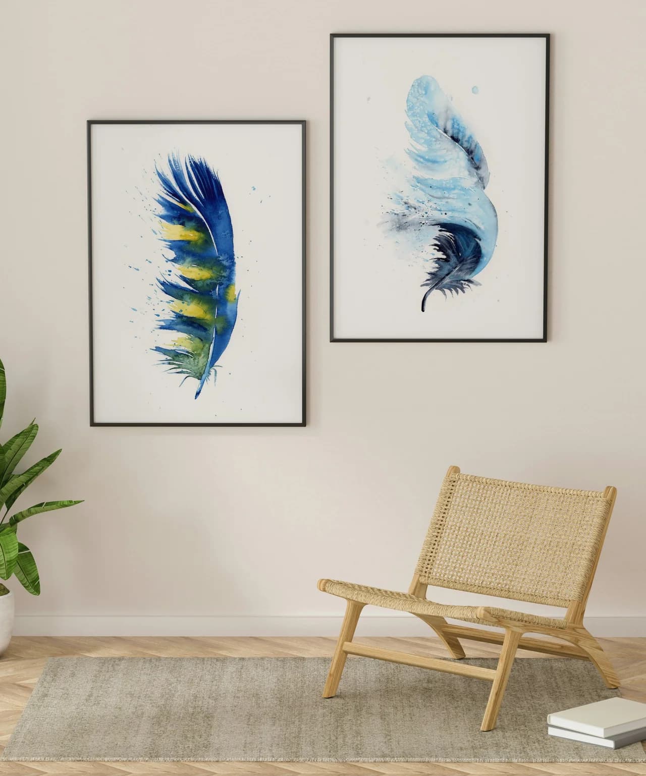 Macaw shown in a room setting