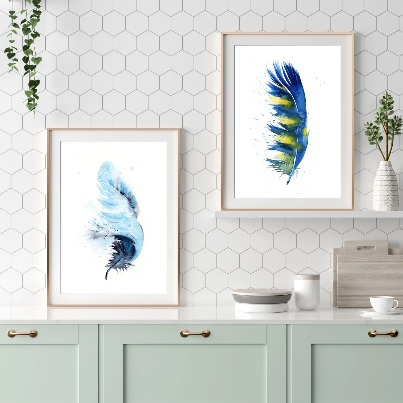 Macaw shown in a room setting