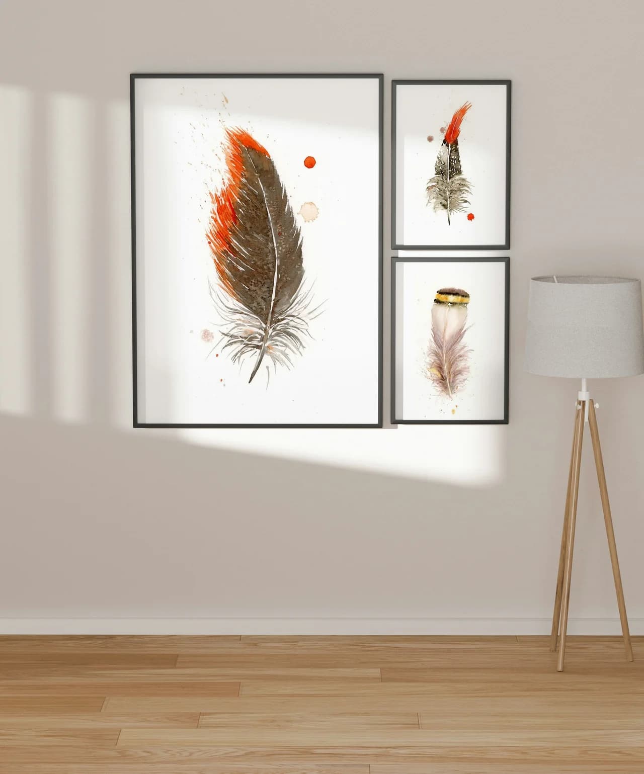 Red-shouldered Hawk shown in a room setting