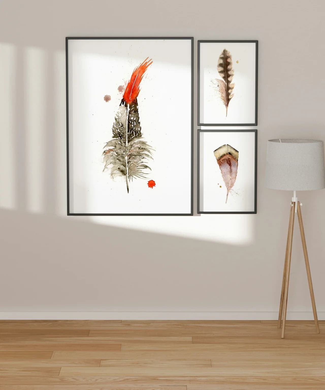 Northern Cardinal shown in a room setting