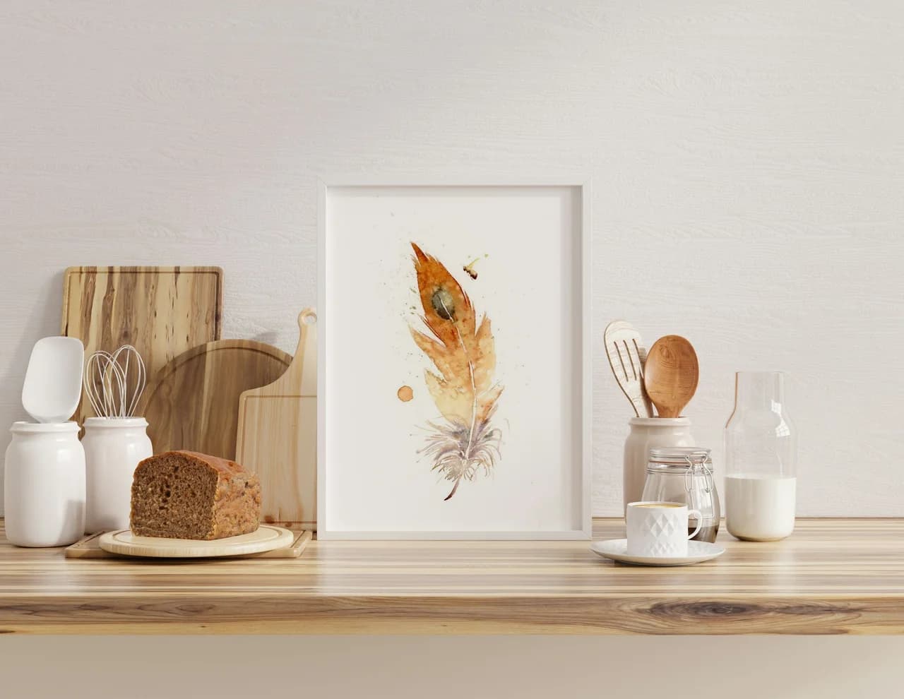 Barn Owl shown in a room setting