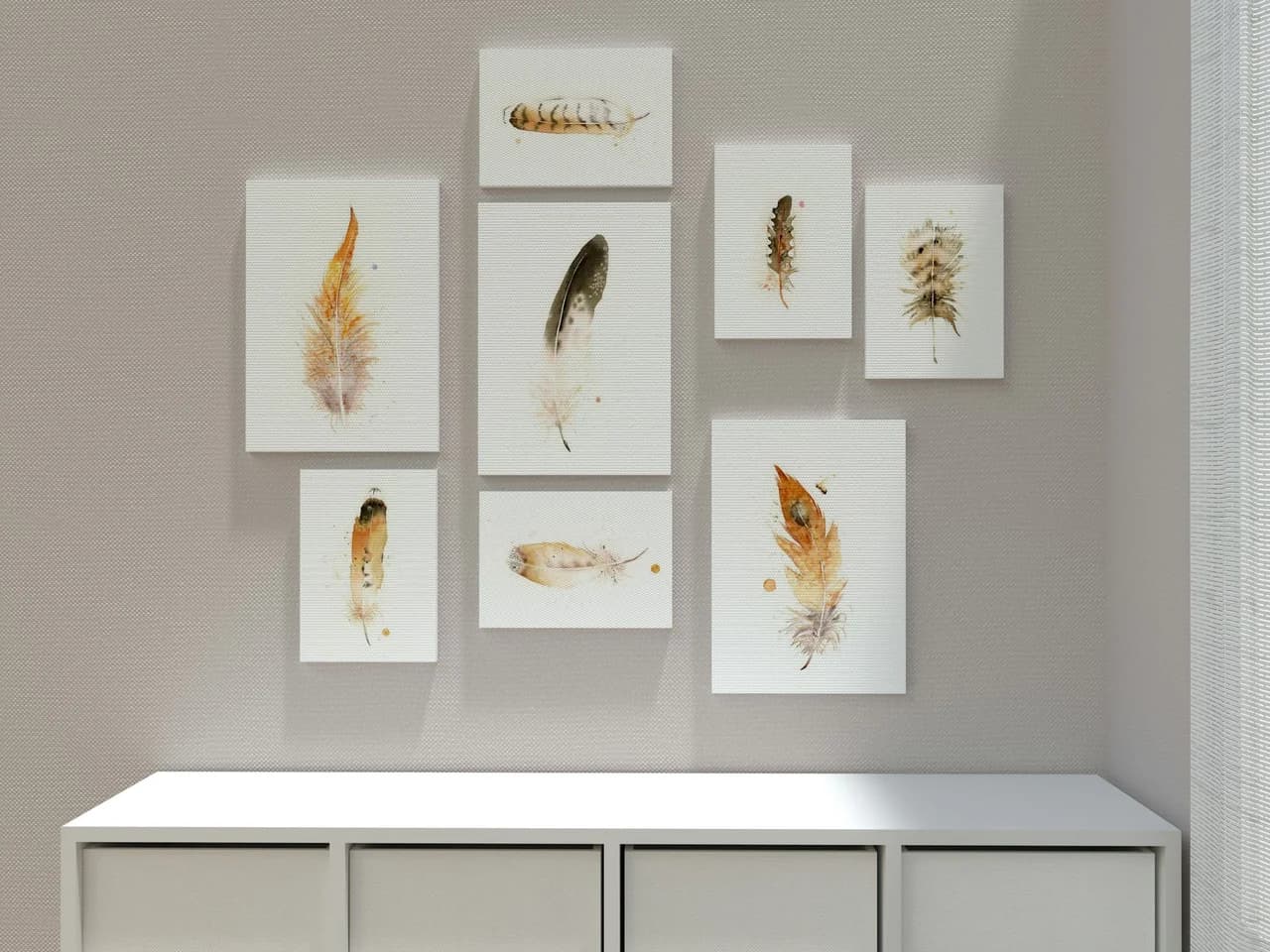 Barn Owl shown in a room setting