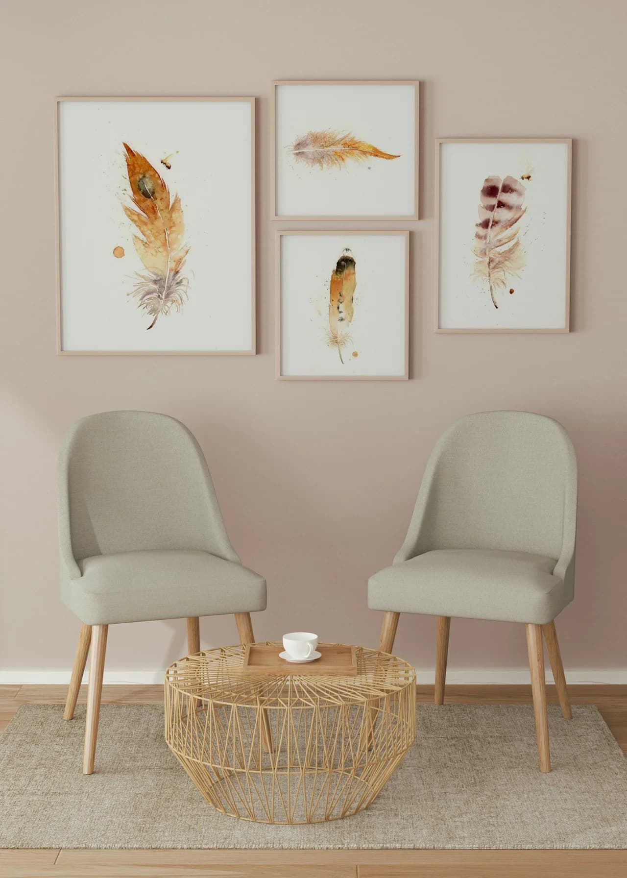Barn Owl shown in a room setting