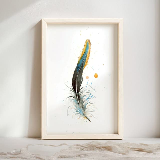 Black Red Furnace Rooster Hackle shown in a room setting