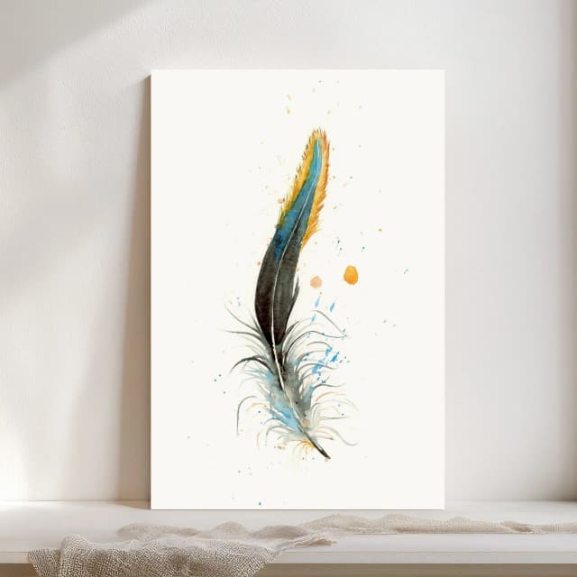 Black Red Furnace Rooster Hackle shown in a room setting