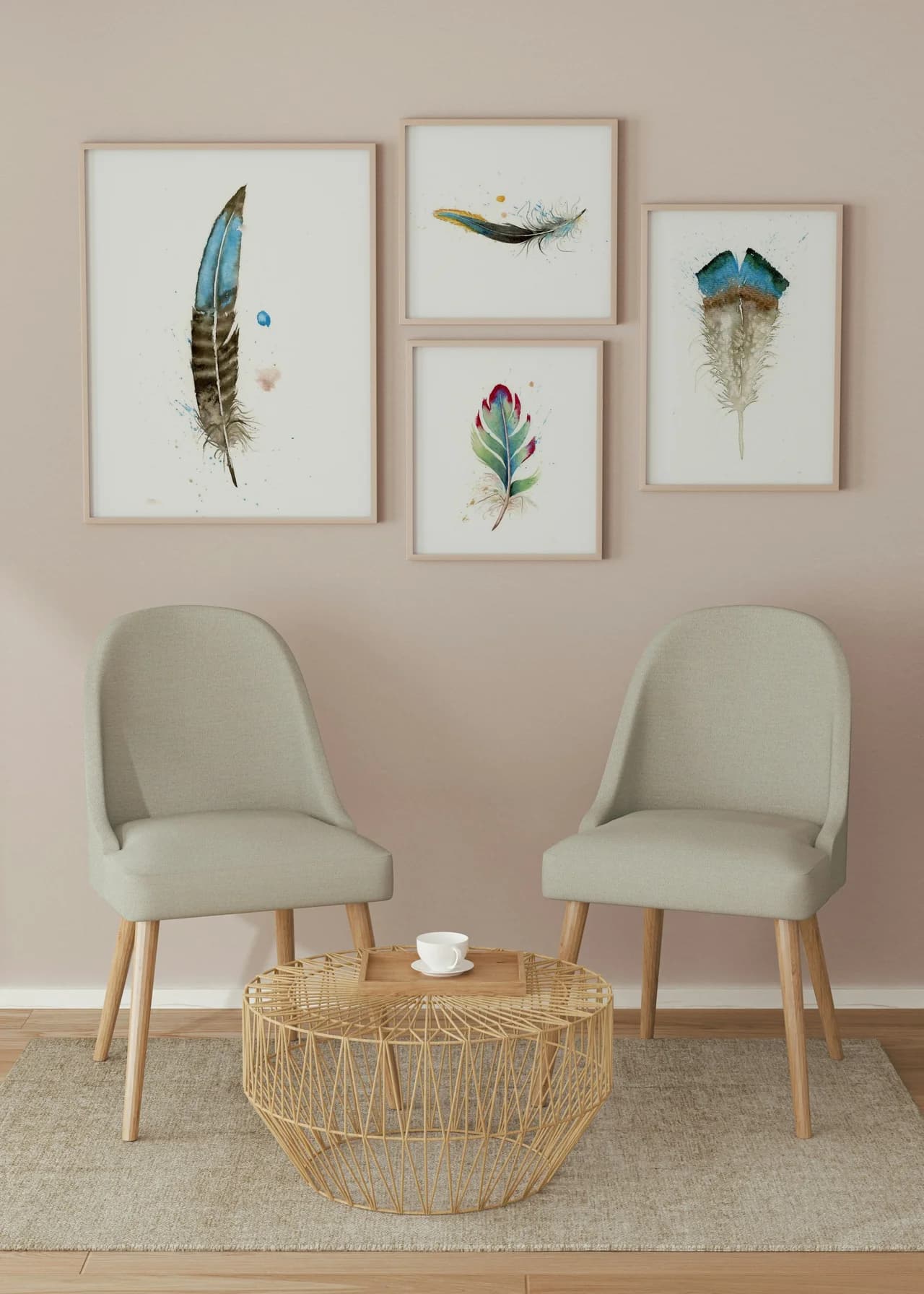 Bronze Tail Peacock Pheasant shown in a room setting