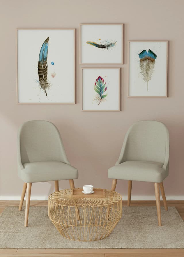 Bronze Tail Peacock Pheasant shown in a room setting