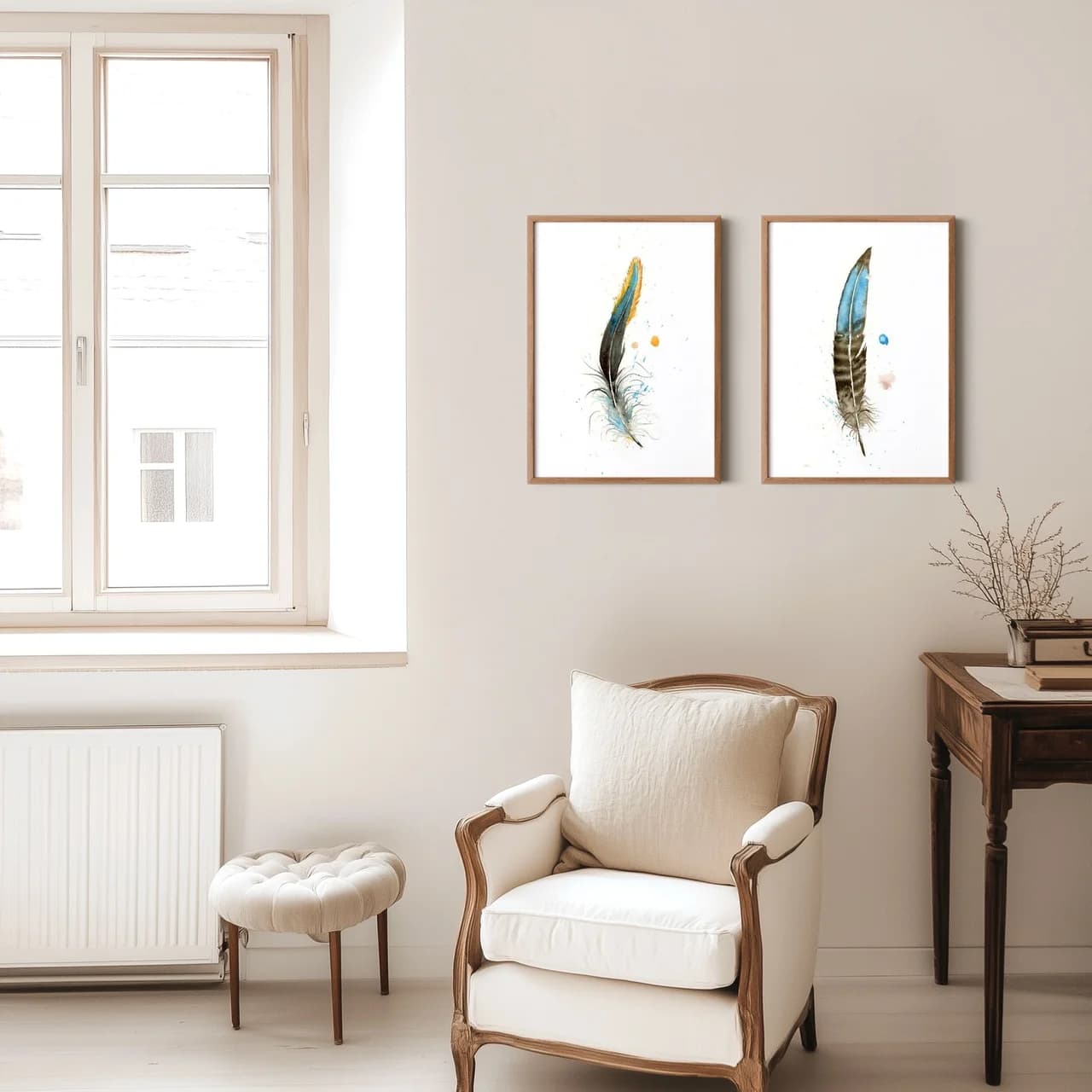 Bronze Tail Peacock Pheasant shown in a room setting