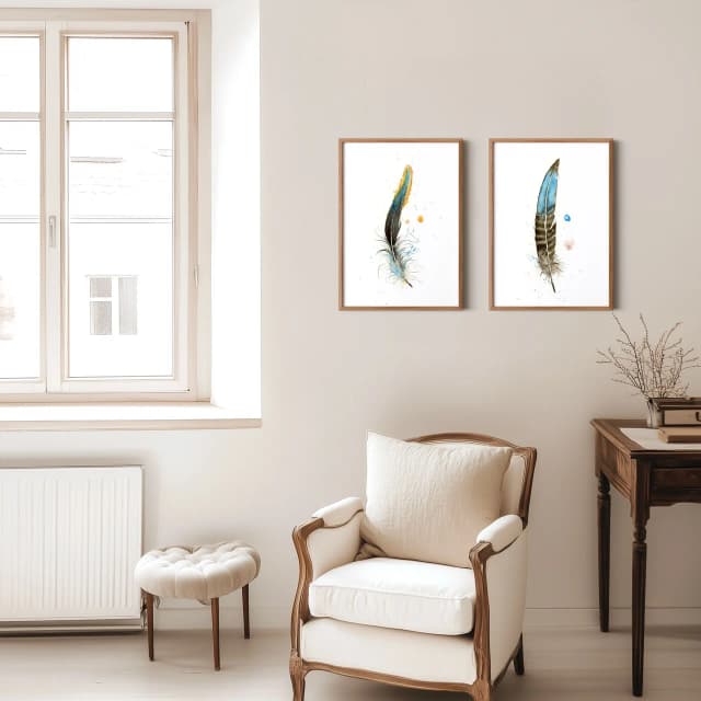 Bronze Tail Peacock Pheasant shown in a room setting