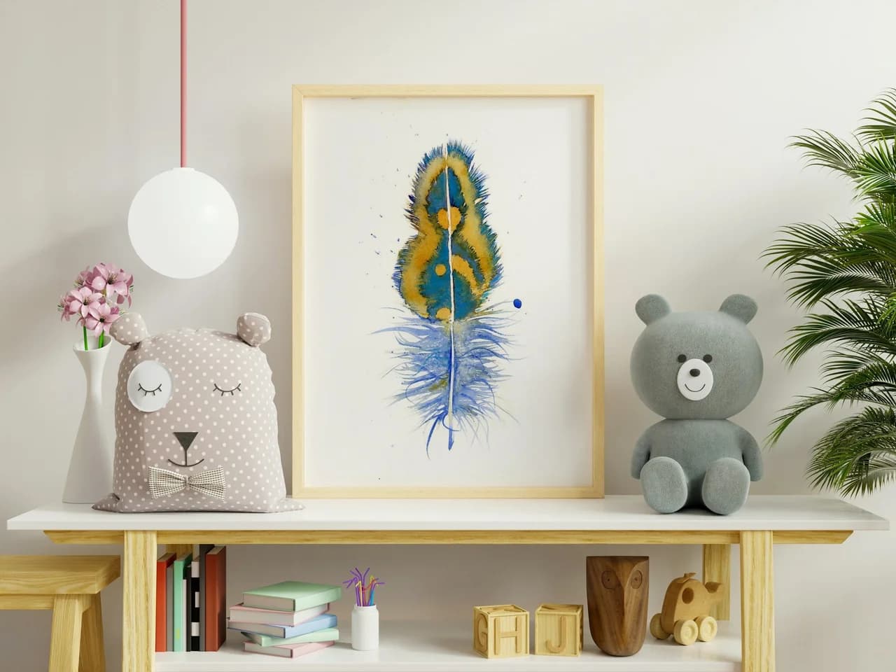 Peacock shown in a room setting