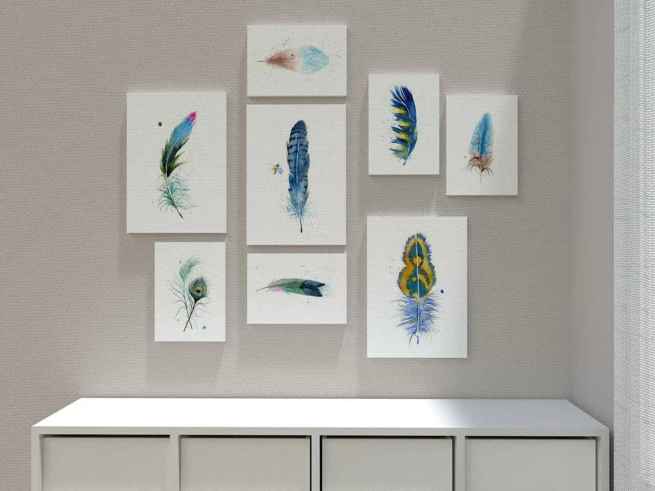 Peacock shown in a room setting