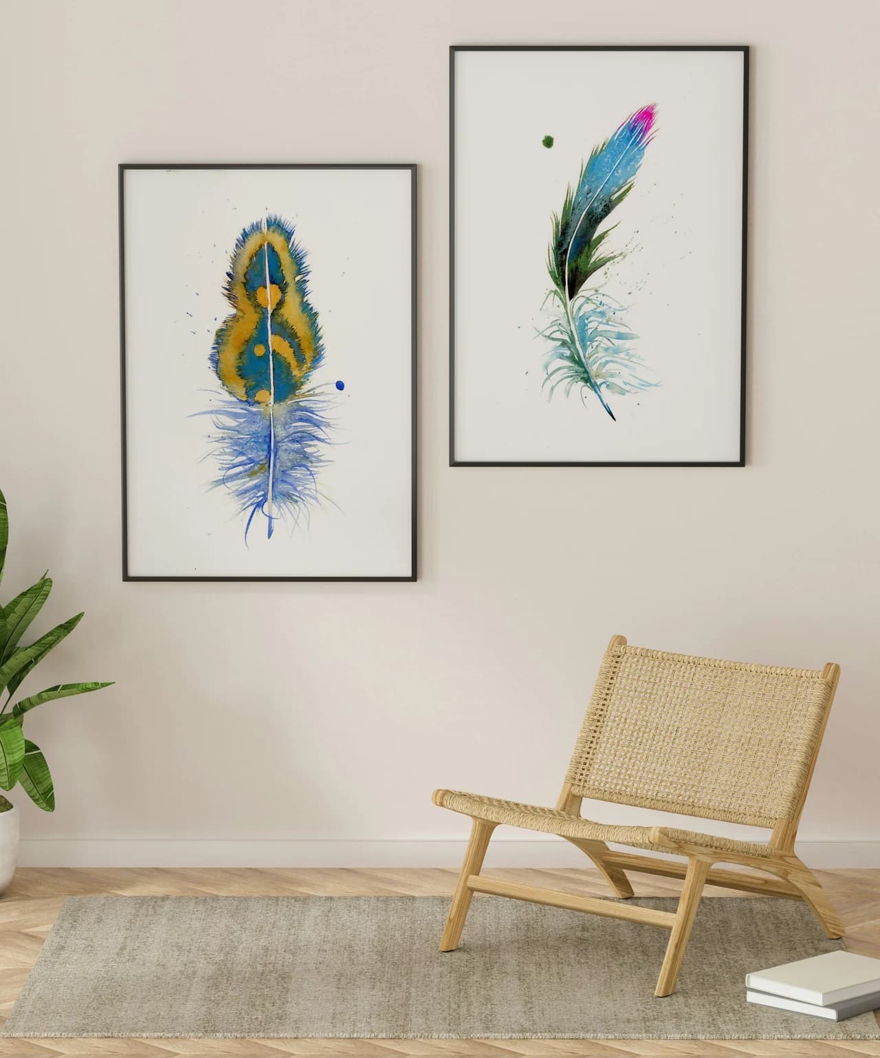 Peacock shown in a room setting