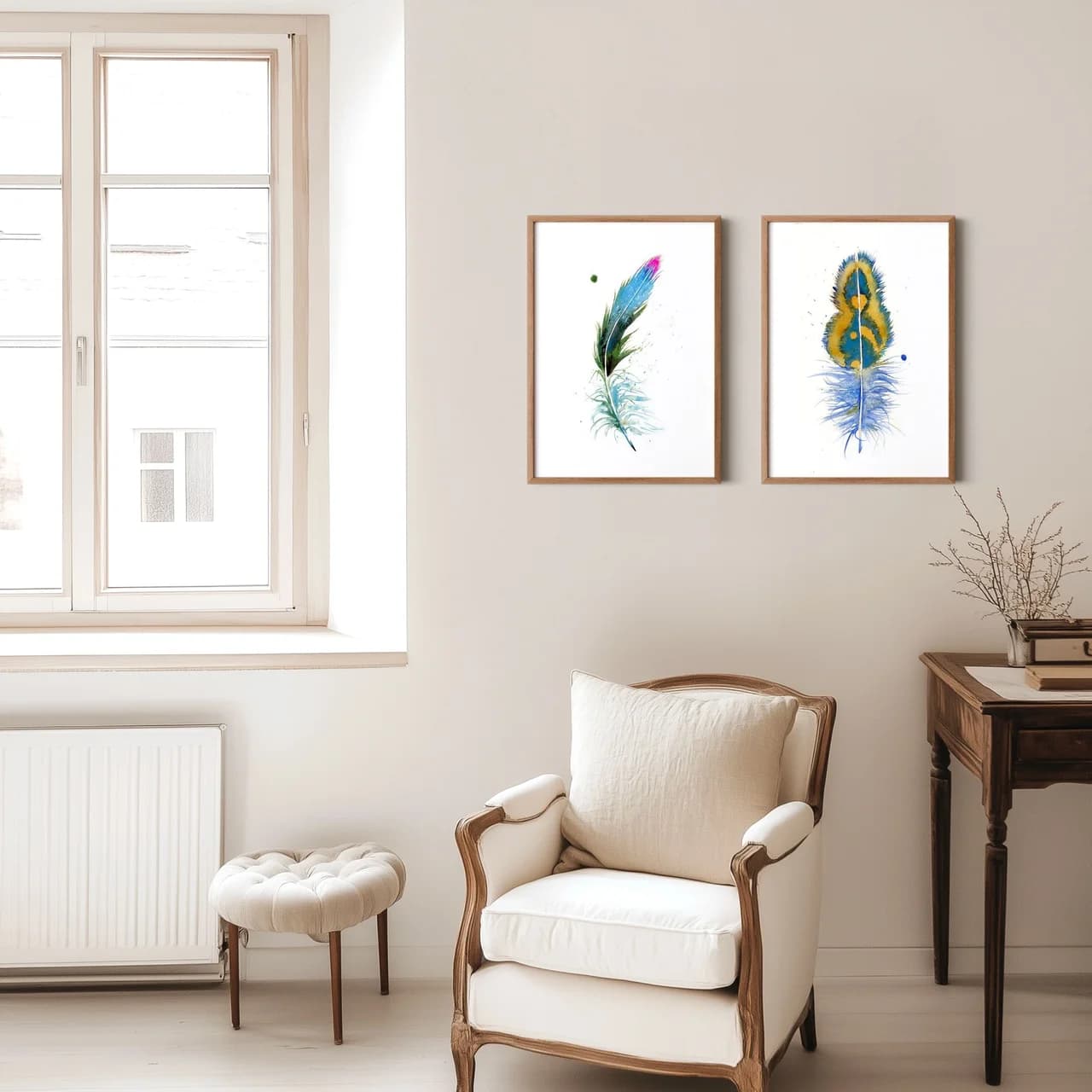 Peacock shown in a room setting