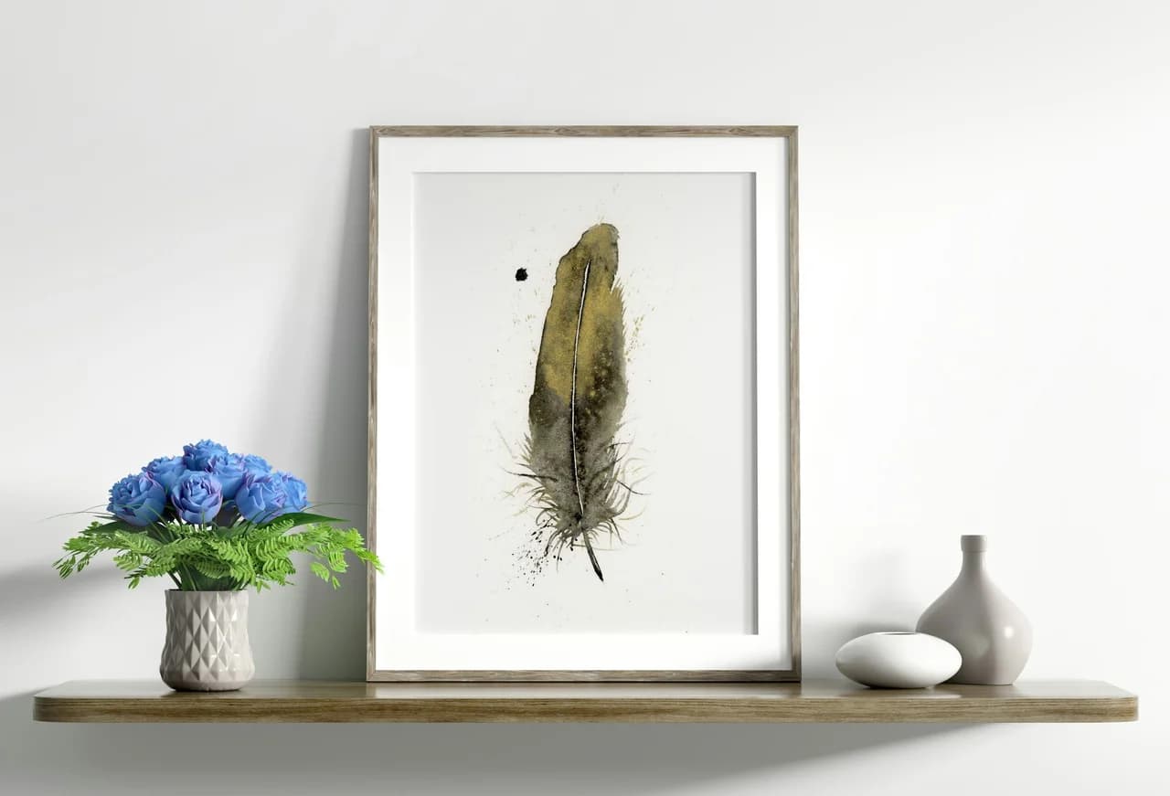 American Goldfinch shown in a room setting