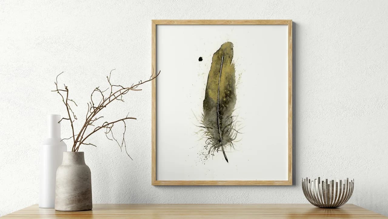 American Goldfinch shown in a room setting