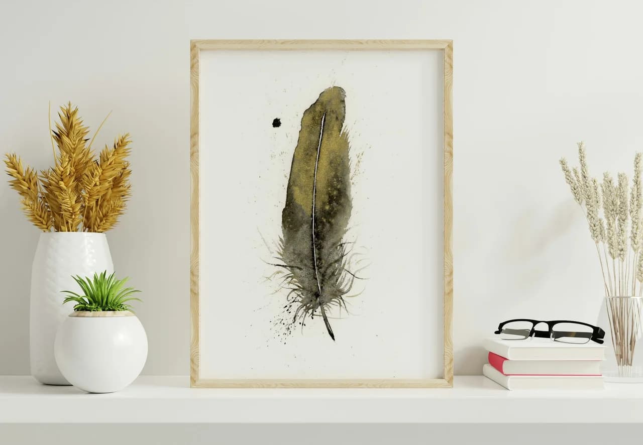 American Goldfinch shown in a room setting