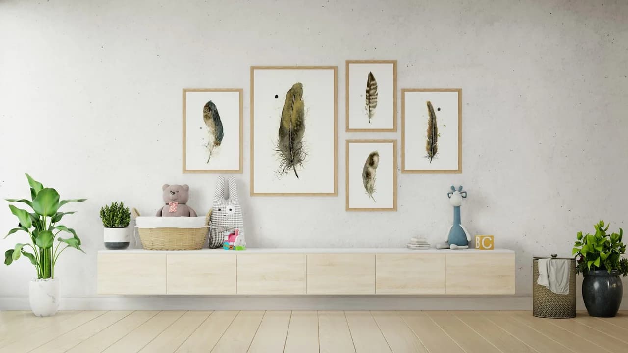American Goldfinch shown in a room setting