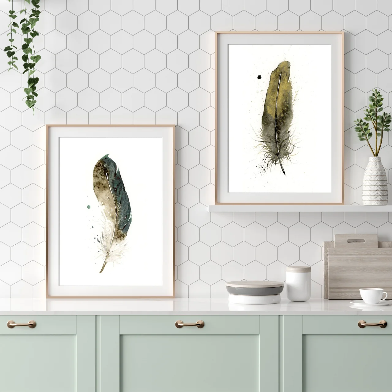 American Goldfinch shown in a room setting