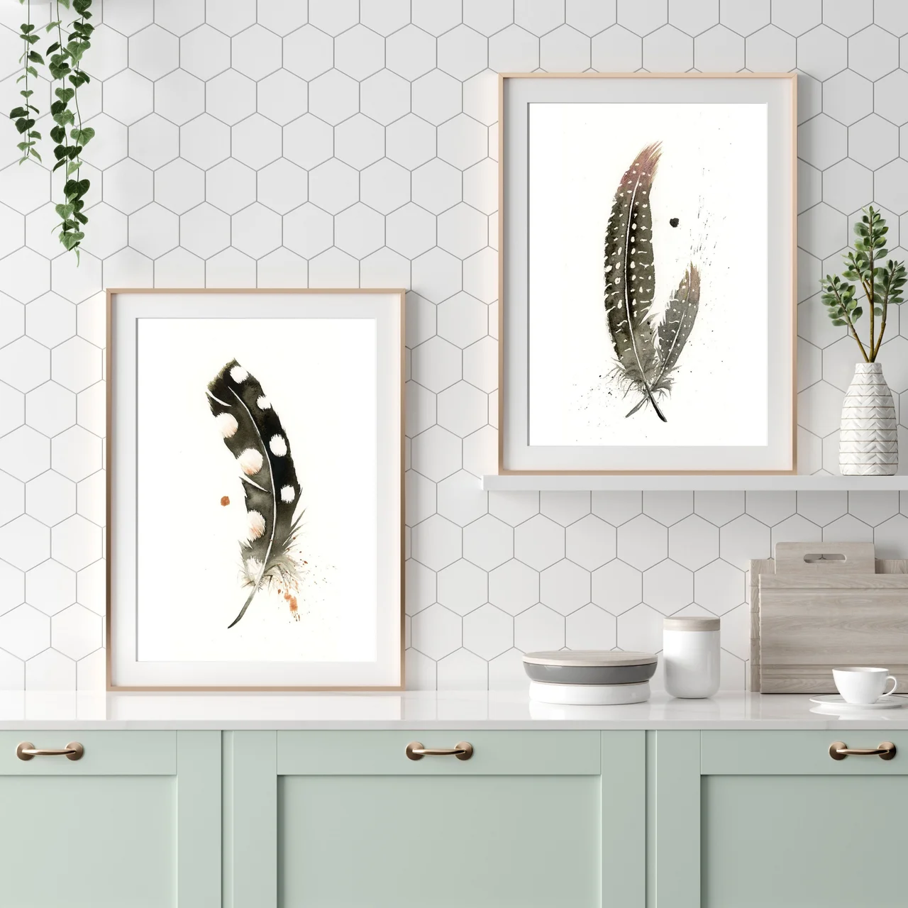 Guinea Fowl shown in a room setting
