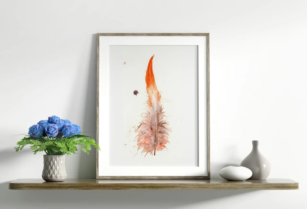 Scarlet Macaw shown in a room setting