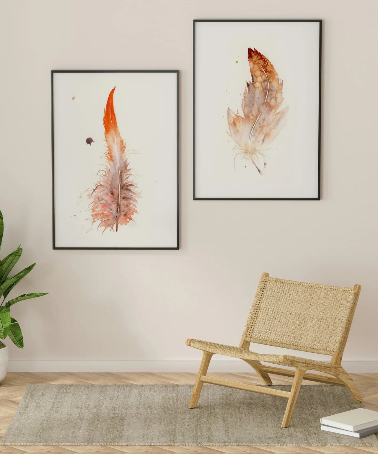 Scarlet Macaw shown in a room setting
