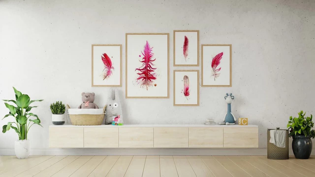 Scarlet Macaw shown in a room setting