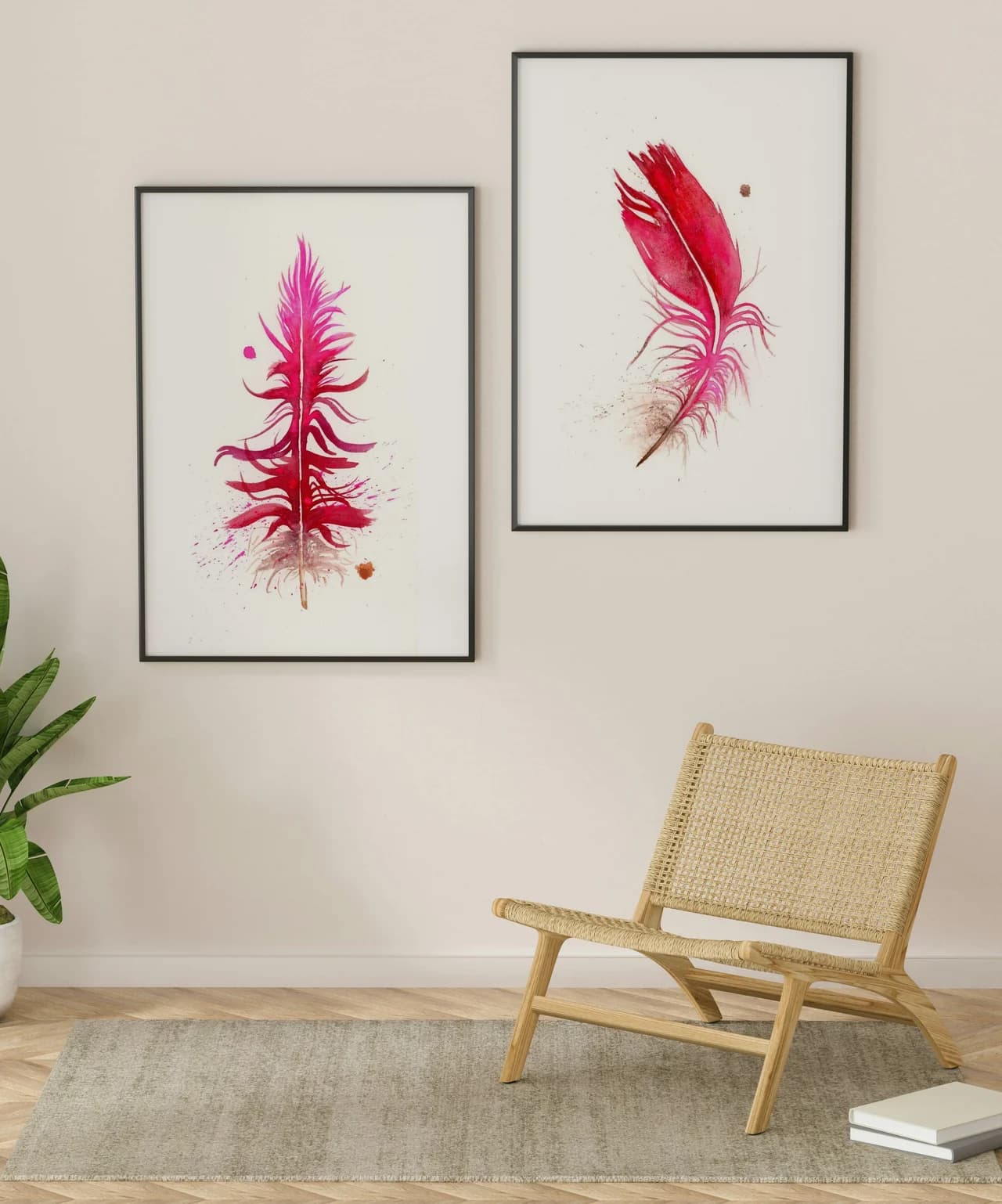 Scarlet Macaw shown in a room setting