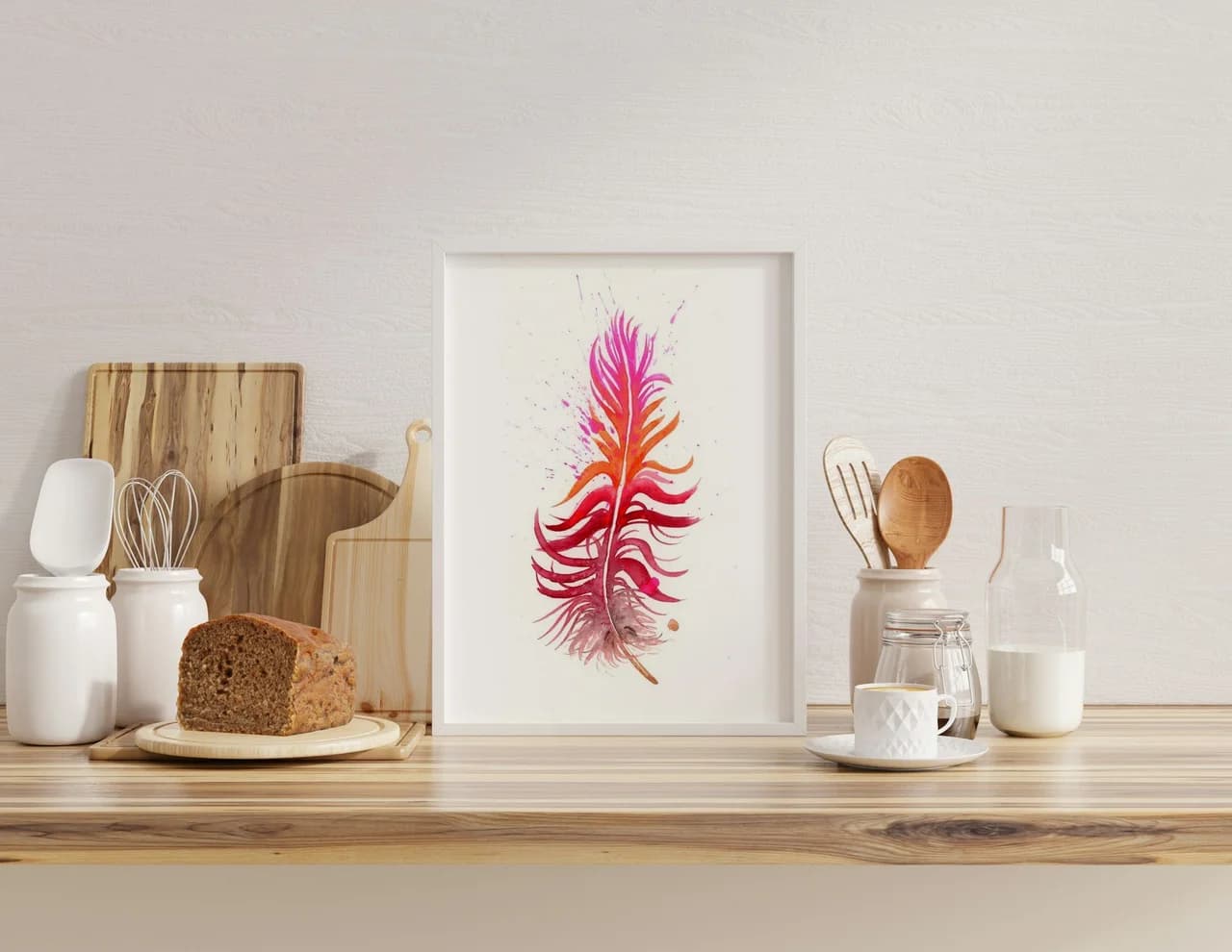 Scarlet Macaw shown in a room setting