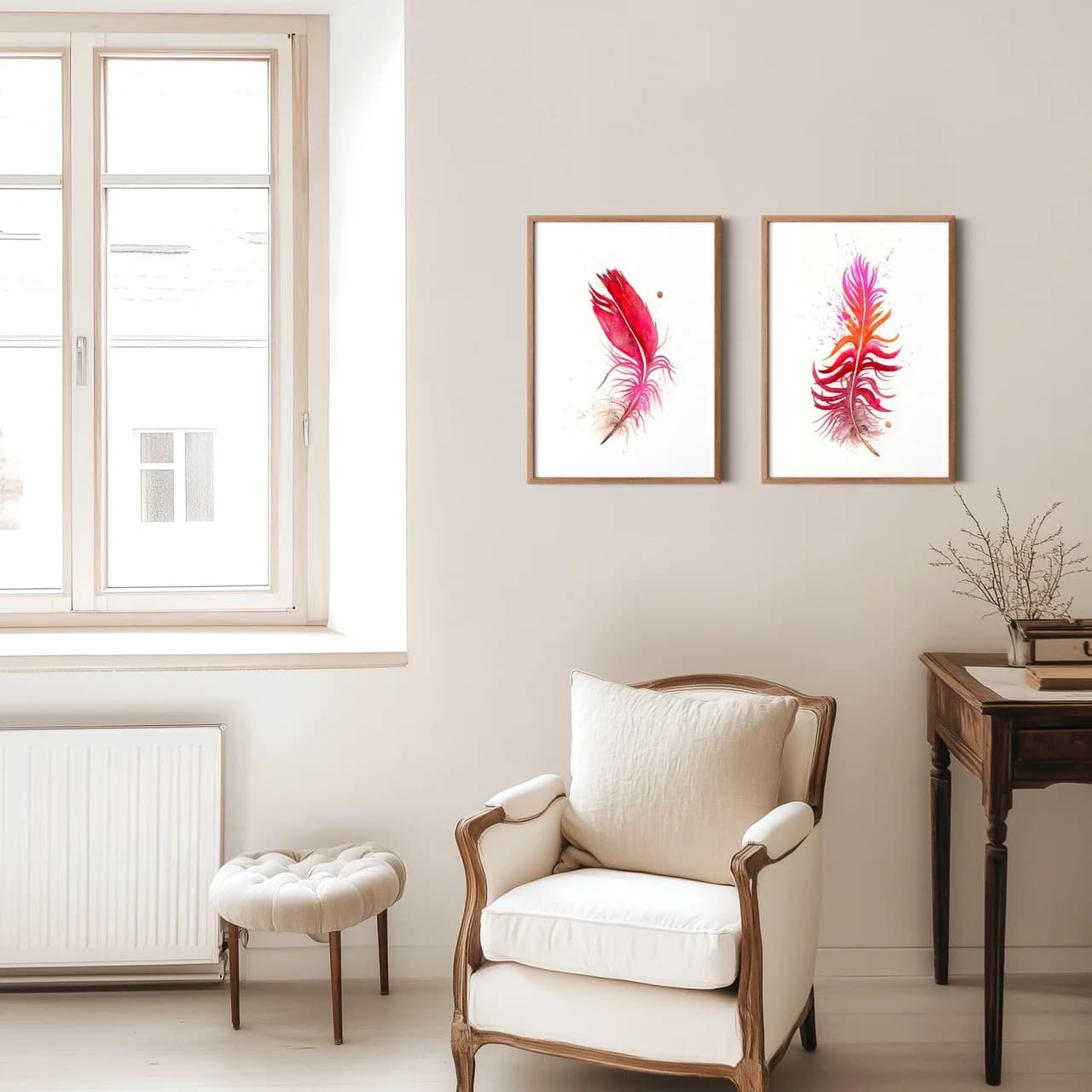 Scarlet Macaw shown in a room setting