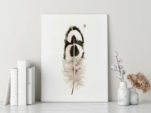Ostrich shown in a room setting