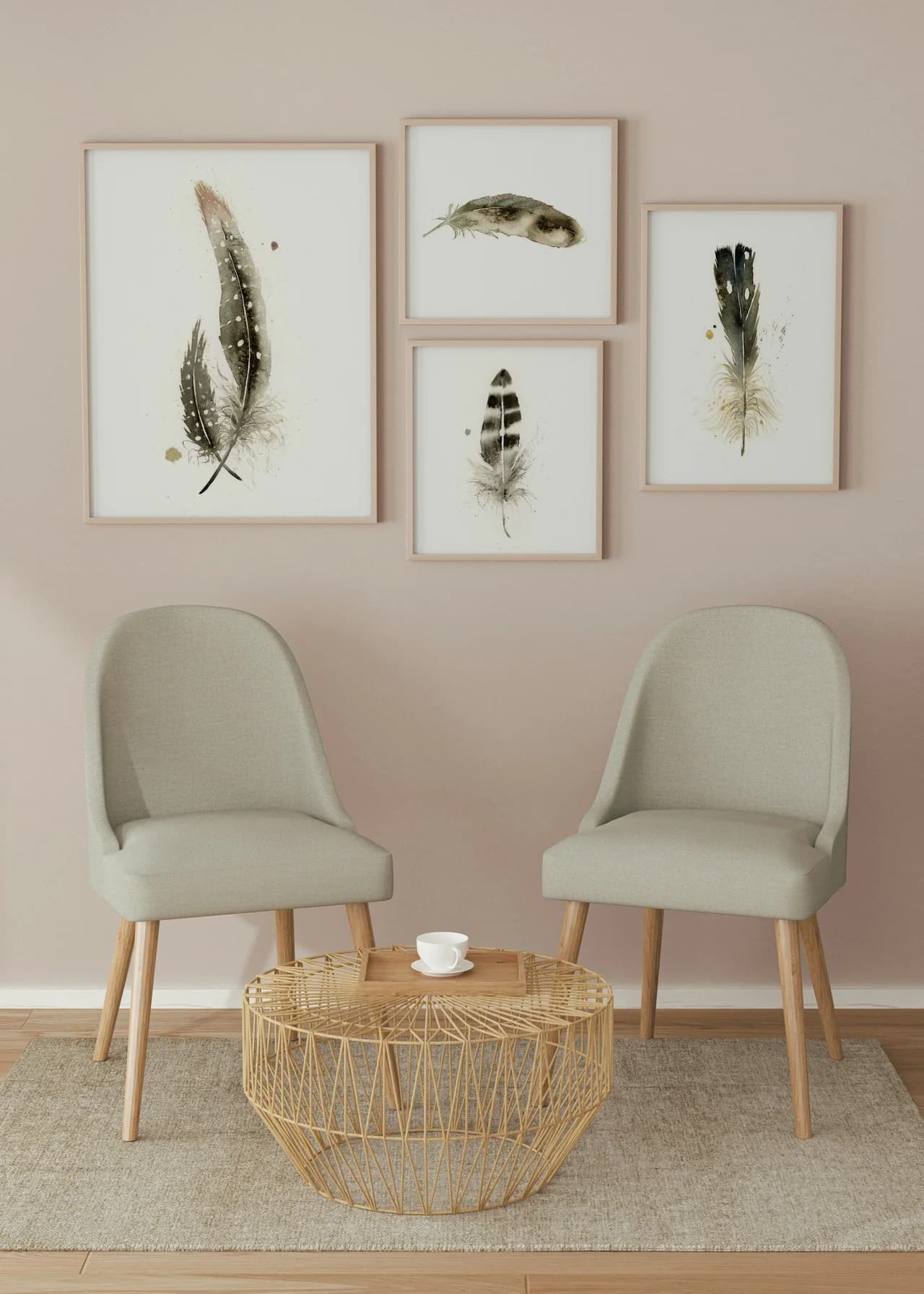 Pied Crow shown in a room setting