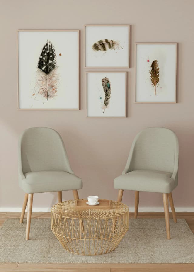 Guinea Fowl shown in a room setting
