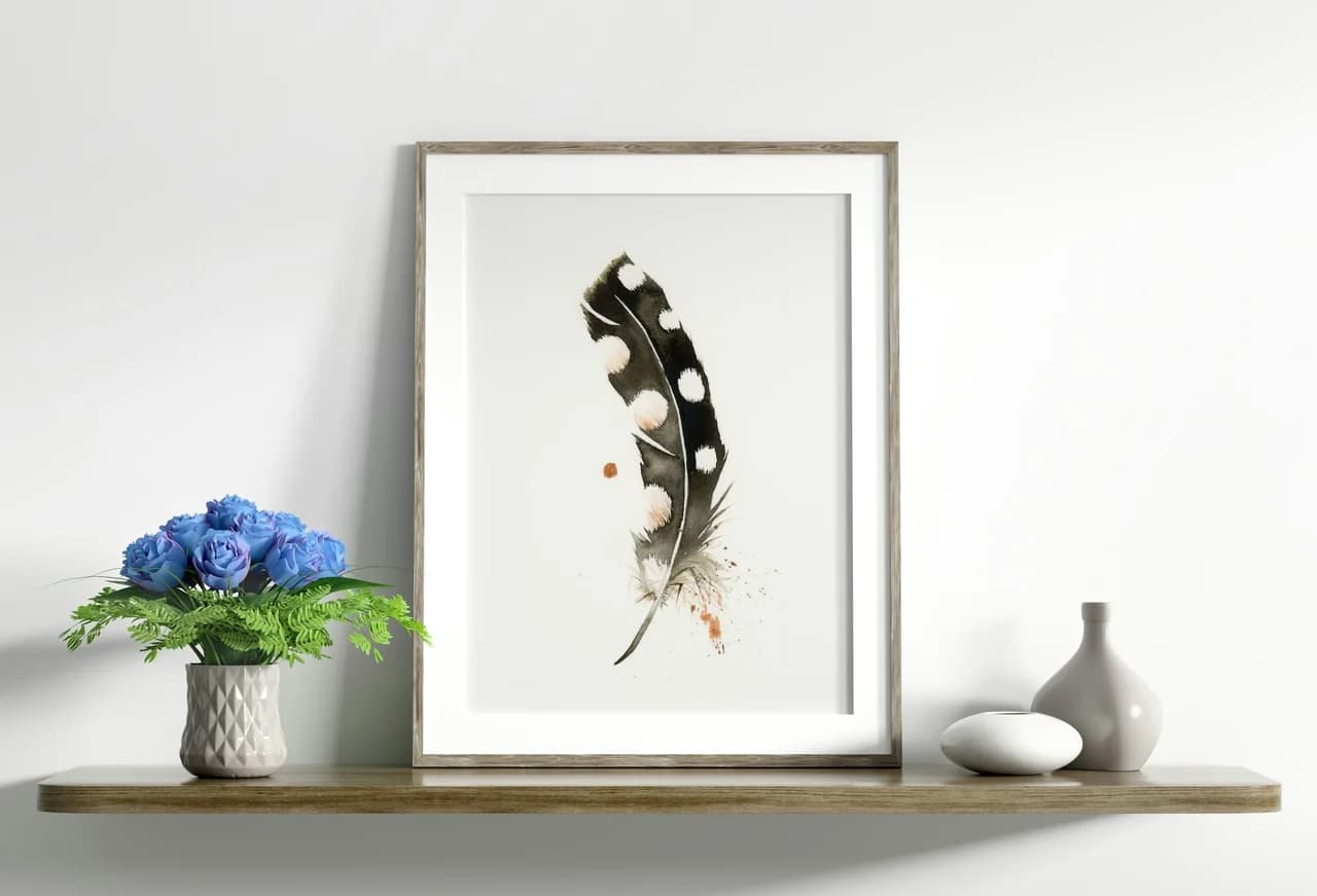 Spotted Woodpecker shown in a room setting