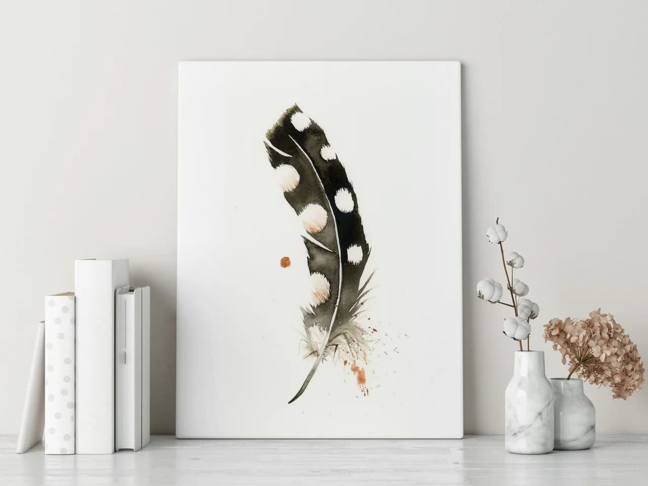 Spotted Woodpecker shown in a room setting