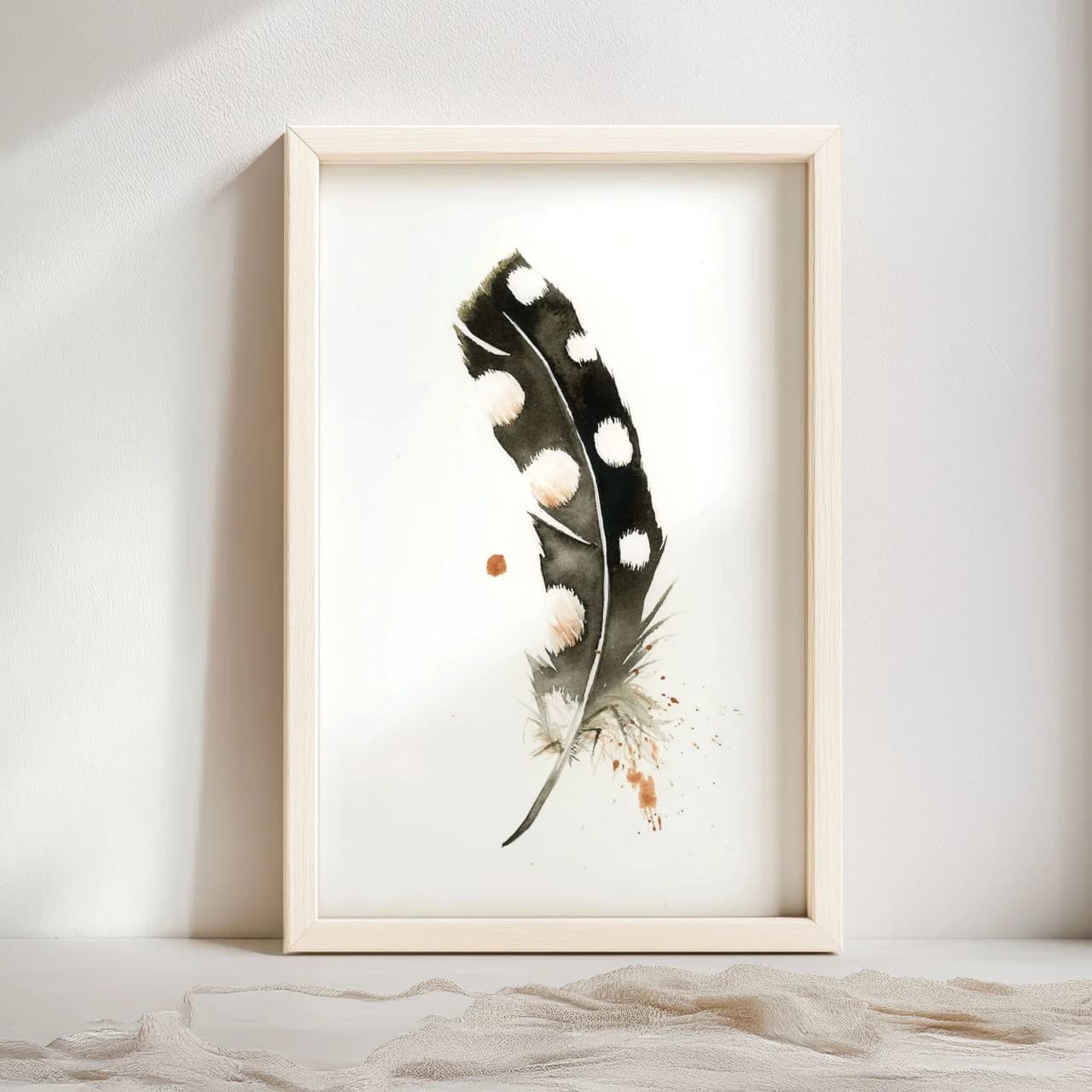 Spotted Woodpecker shown in a room setting