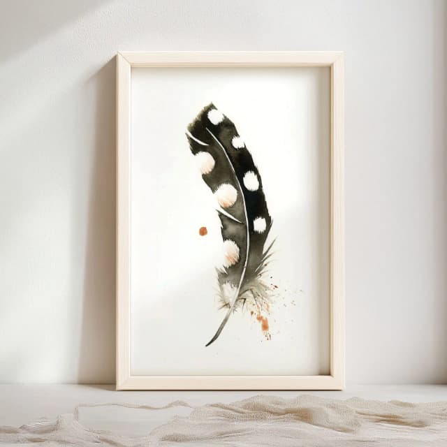Spotted Woodpecker shown in a room setting