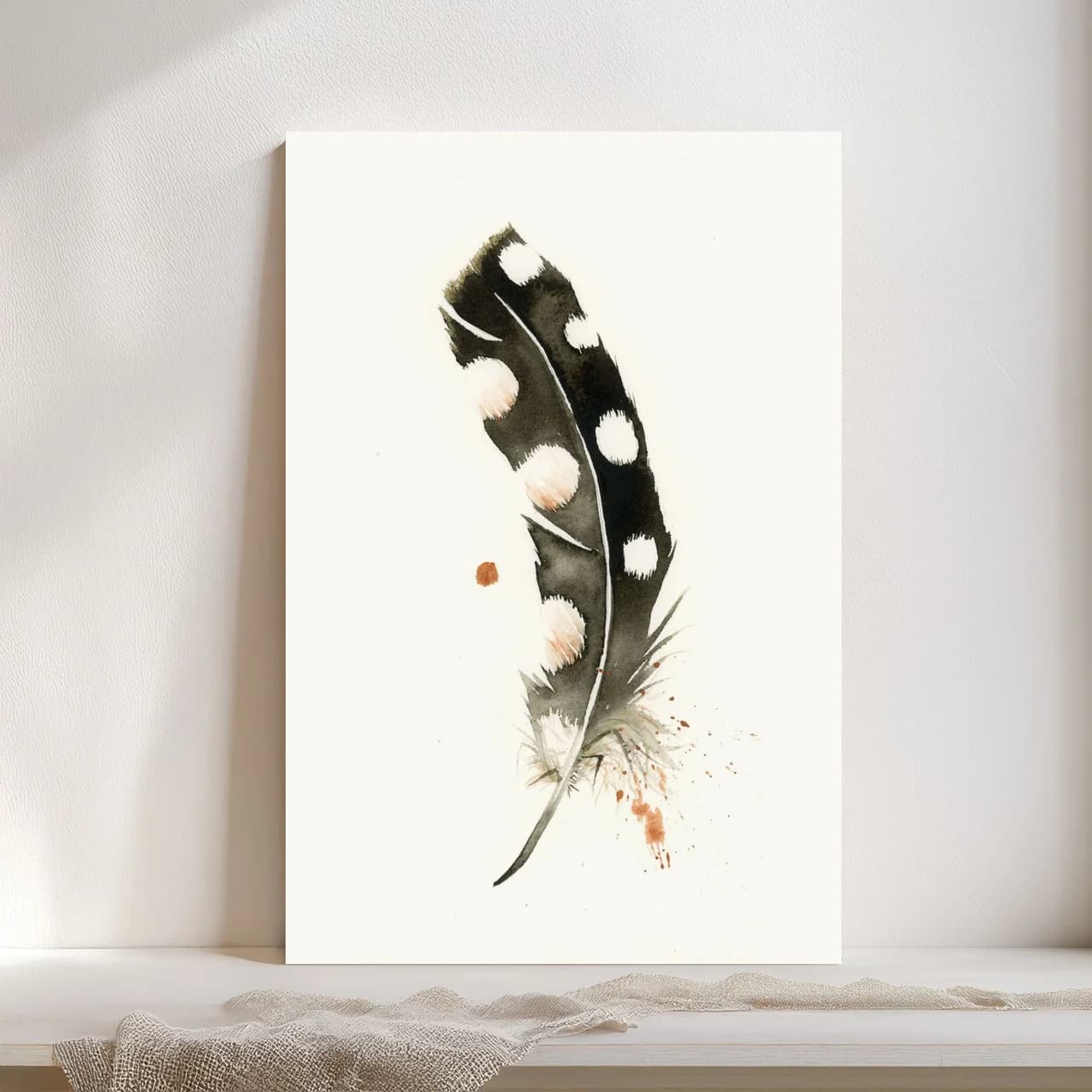 Spotted Woodpecker shown in a room setting
