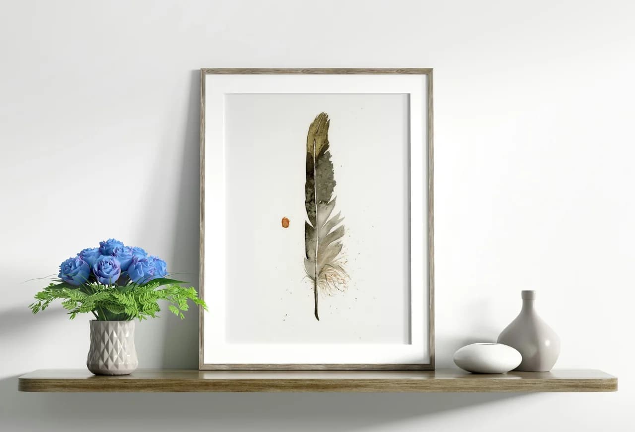 American Robin shown in a room setting