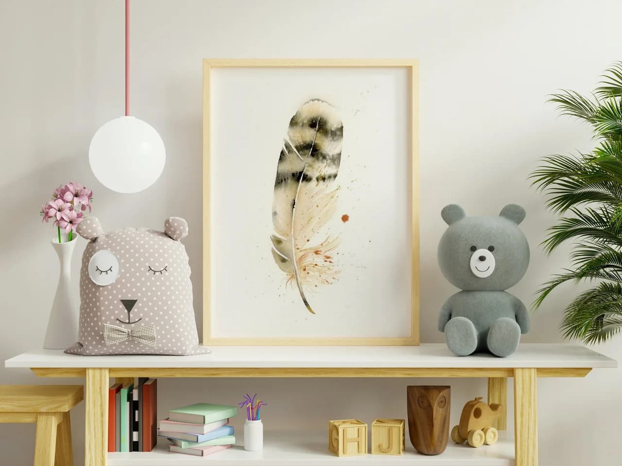 Owl shown in a room setting