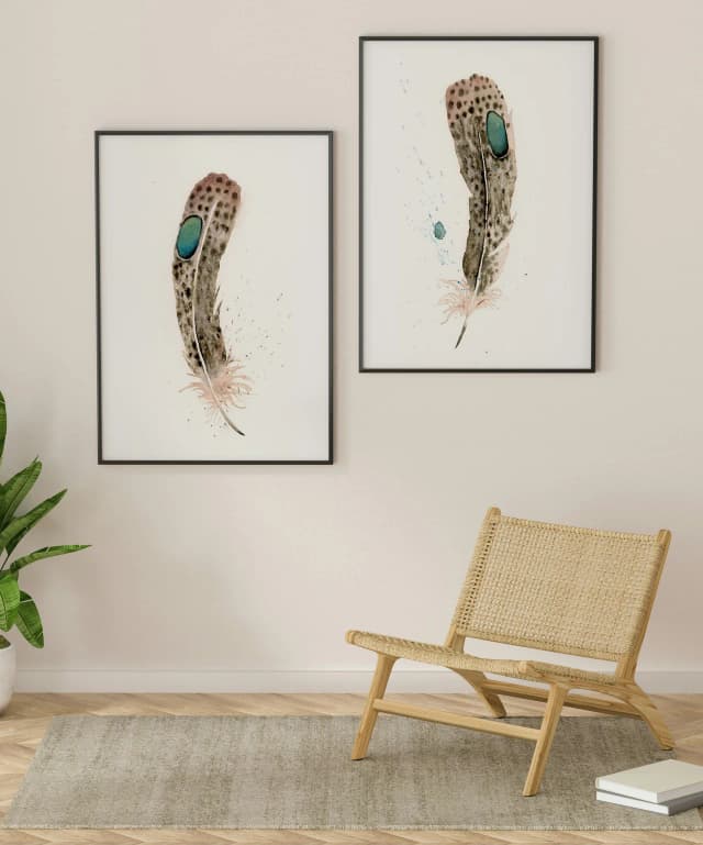 Peacock Pheasant shown in a room setting