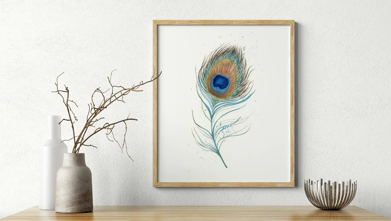 Peacock shown in a room setting