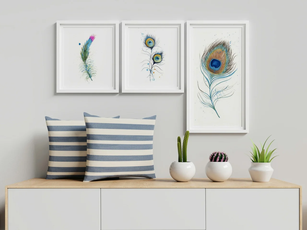 Peacock shown in a room setting