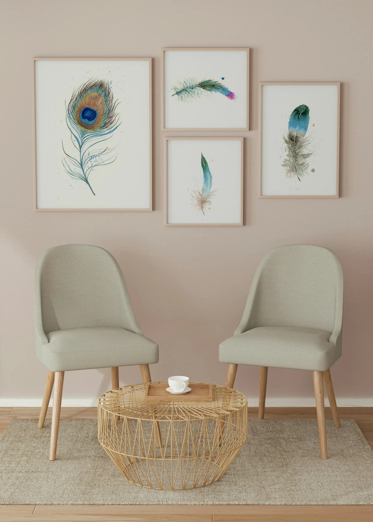 Peacock shown in a room setting