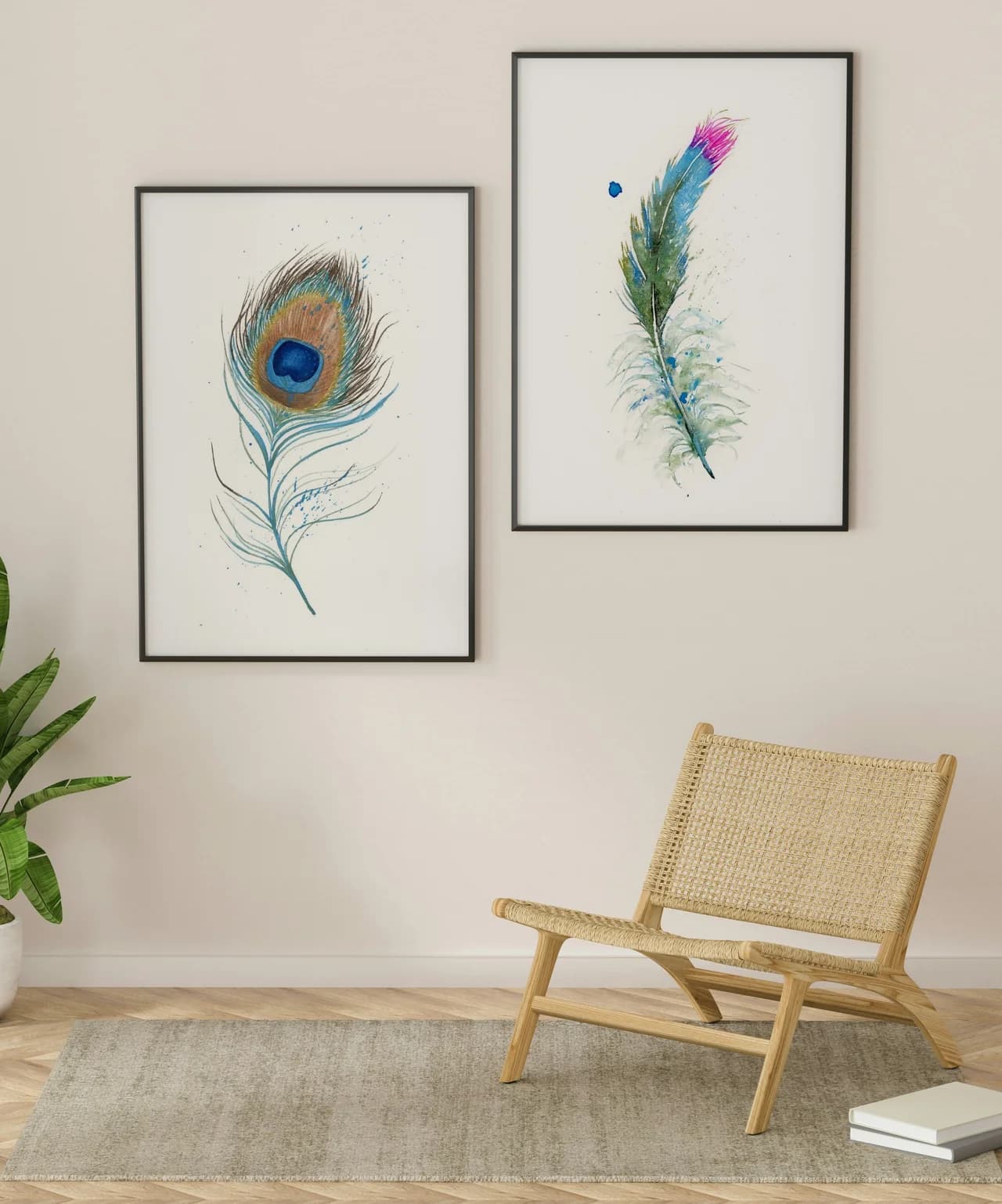 Peacock shown in a room setting