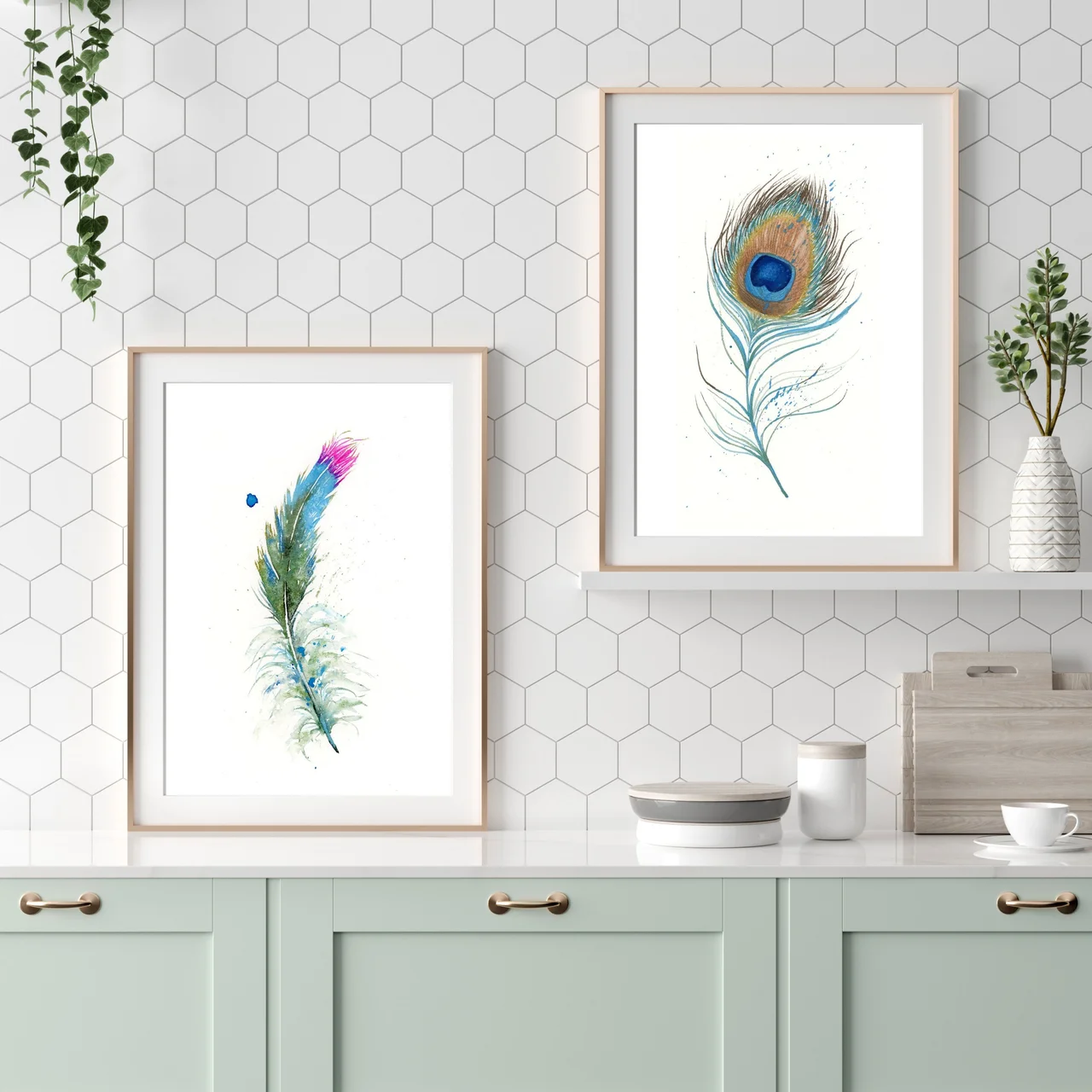 Peacock shown in a room setting