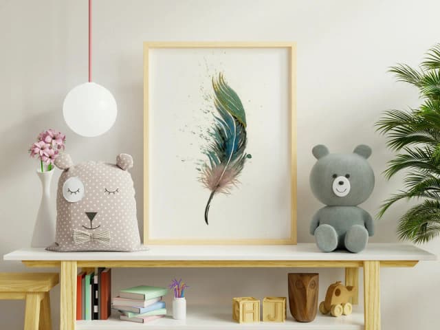 Peacock shown in a room setting