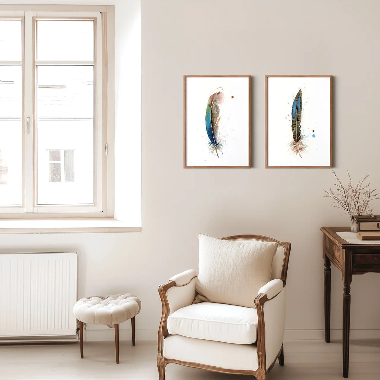 Bronzetailed Peacock Pheasant shown in a room setting