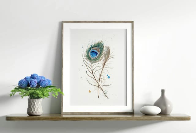 Peacock shown in a room setting